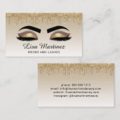 Gold Glitter Lash Brow Beauty Visitekaartje (Voorkant / Achterkant)