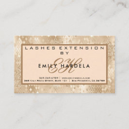 Gold Glitter Lashes met nazorginstructies Visitekaartje