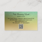 *~* Gold Glitter Lashes QR Brows Extensions Visitekaartje (Achterkant)