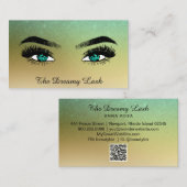 *~* Gold Glitter Lashes QR Brows Extensions Visitekaartje (Voorkant / Achterkant)