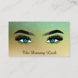 *~* Gold Glitter Lashes QR Brows Extensions Visitekaartje