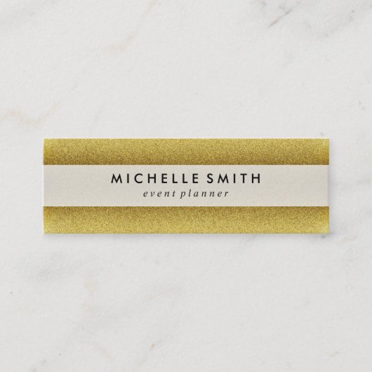 Gold Glitter Lavish Deluxe Mini Visitekaartje (Voorkant)
