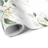 Gold Glitter Leaves Greenery Elegant Dreamweaver Cadeaupapier (Rol Hoek)