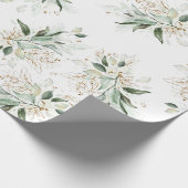 Gold Glitter Leaves Greenery Elegant Dreamweaver Cadeaupapier (Hoek)