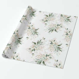 Gold Glitter Leaves Greenery Elegant Dreamweaver Cadeaupapier