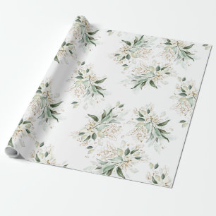 Gold Glitter Leaves Greenery Elegant Dreamweaver Cadeaupapier