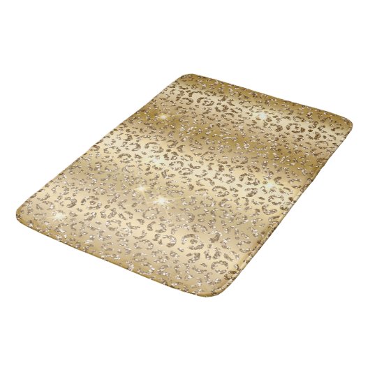 Gold Glitter Leopard Badmat (Gekanteld)