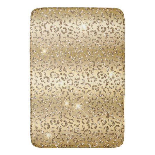 Gold Glitter Leopard Badmat (Voorkant Verticaal)