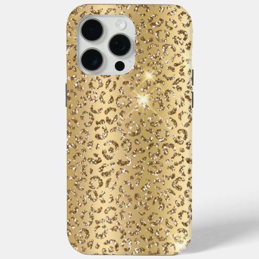 Gold Glitter Leopard Case-Mate iPhone Case (Achterkant)