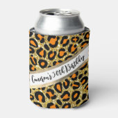 Gold Glitter Leopard Girly Cheetah Chic Birthday Blikjeskoeler (Blikje Voorkant)