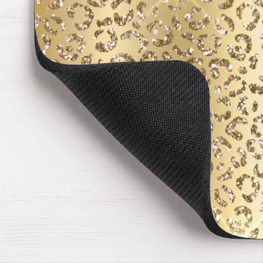 Gold Glitter Leopard Muismat (Hoek)