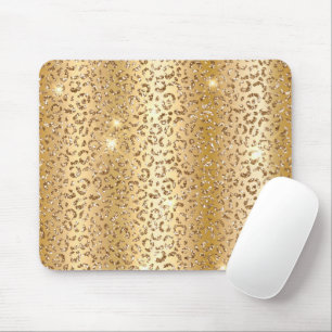 Gold Glitter Leopard Muismat