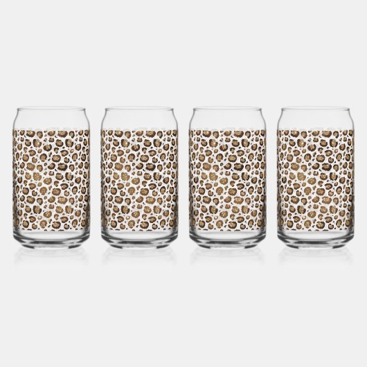 Gold Glitter Leopard Print Blikvorm Glas (Achterkant)