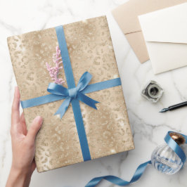 Gold Glitter Leopard Print Cadeaupapier