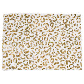 Gold Glitter Leopard Print Groot Cadeauzakje (Voorkant)