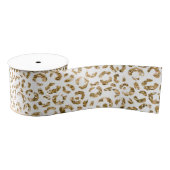 Gold Glitter Leopard Print Grosgrain Lint (Spoel)