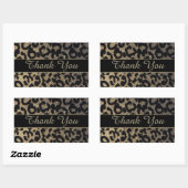 Gold Glitter Leopard Print Hartelijk dank Rechthoekige Sticker (Vel)