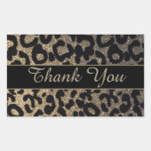 Gold Glitter Leopard Print Hartelijk dank Rechthoekige Sticker (Voorkant)