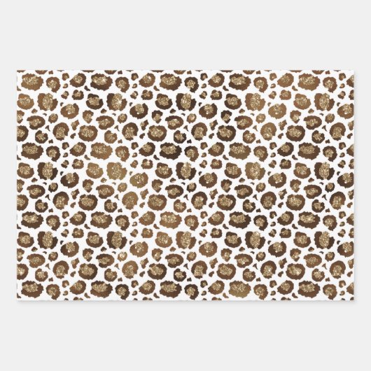 Gold Glitter Leopard Print Inpakpapier Vel (Voorkant)