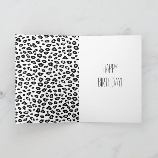 Gold Glitter Leopard Print Kaart (Binnen)