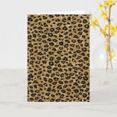 Gold Glitter Leopard Print Kaart (Gele Bloem)
