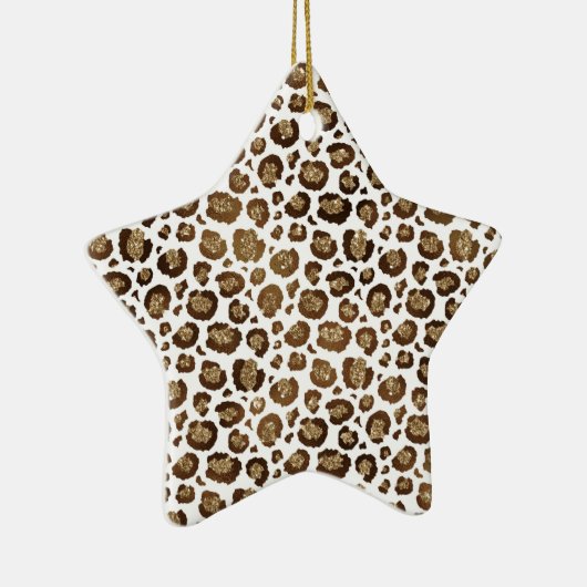 Gold Glitter Leopard Print Keramisch Ornament (Rechts)