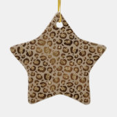 Gold Glitter Leopard Print Keramisch Ornament (Achterkant)
