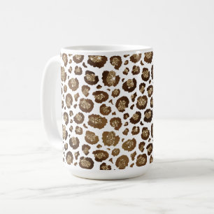 Gold Glitter Leopard Print Koffiemok