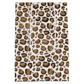 Gold Glitter Leopard Print Medium Cadeauzakje (Achterkant)