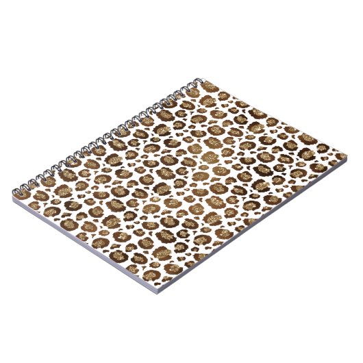Gold Glitter Leopard Print Notitieboek (Linkerzijde)