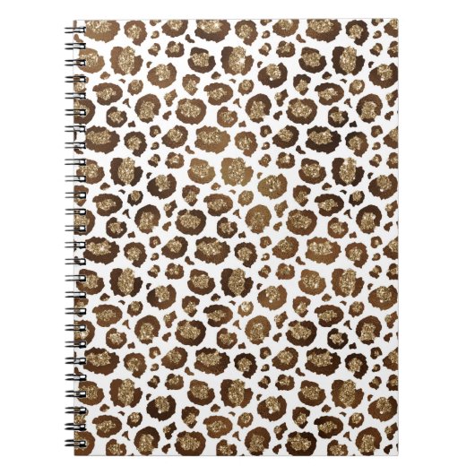 Gold Glitter Leopard Print Notitieboek (Voorkant)