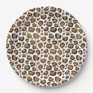 Gold Glitter Leopard Print Papieren Bordje