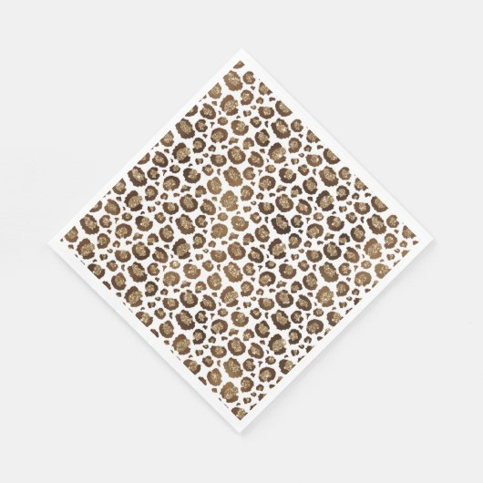 Gold Glitter Leopard Print Servet (Hoek)