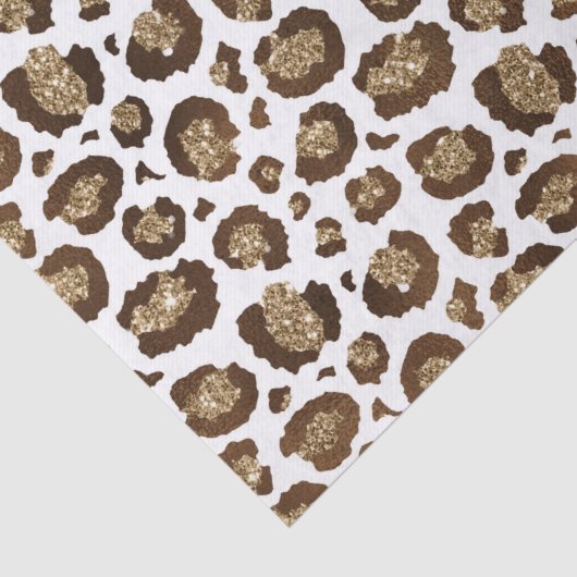 Gold Glitter Leopard Print Tissuepapier (Detail)