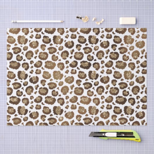 Gold Glitter Leopard Print Tissuepapier (Craft)