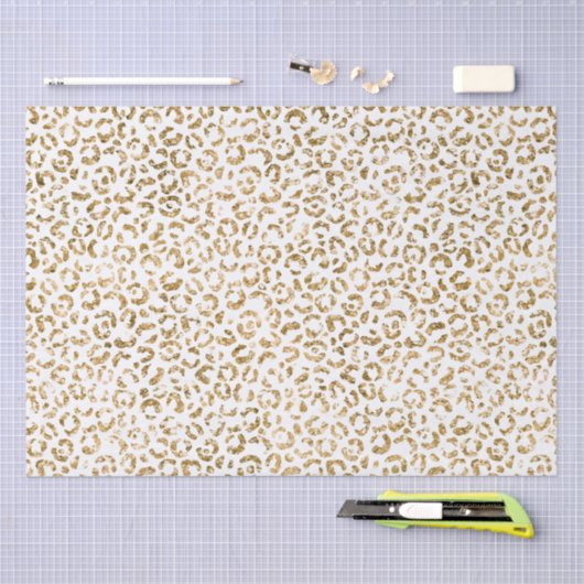 Gold Glitter Leopard Print Tissuepapier (Craft)