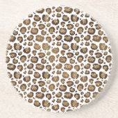 Gold Glitter Leopard Print Zandsteen Onderzetter (Voorkant)