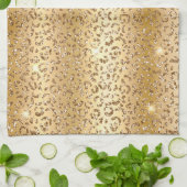 Gold Glitter Leopard Theedoek (Gevouwen)