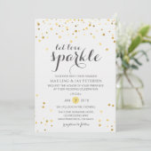 Gold Glitter Let Love Sparkle Weduwninguitnodiging Kaart (Staand voorkant)