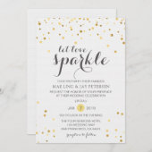 Gold Glitter Let Love Sparkle Weduwninguitnodiging Kaart (Voorkant / Achterkant)