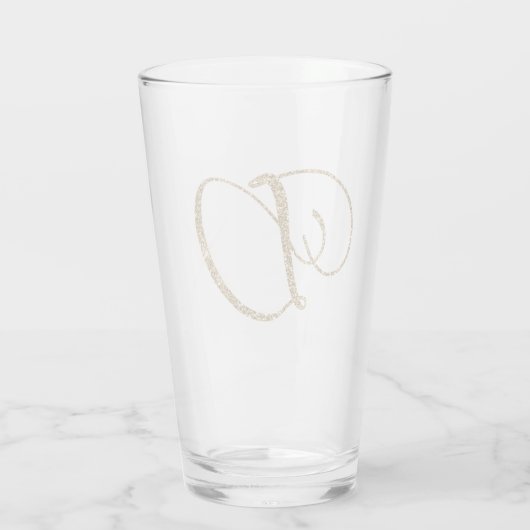 Gold Glitter Letter D Glas (Achterkant)