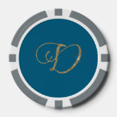 Gold Glitter Letter D Poker Chips (Voorkant)