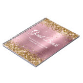 Gold Glitter Light Roze Baby shower Guestbook Notitieboek (Linkerzijde)