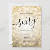 Gold Glitter Lights 60e verjaardag Menu Programma (Voorkant)