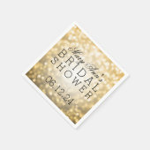 Gold Glitter Lights Elegant Vrijgezellenfeest Favo Servet (Hoek)