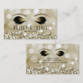 Gold Glitter Lights Make-up Wimpers Beauty Spa Visitekaartje (Voorkant / Achterkant)
