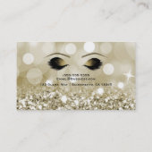 Gold Glitter Lights Make-up Wimpers Beauty Spa Visitekaartje (Achterkant)