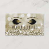 Gold Glitter Lights Make-up Wimpers Beauty Spa Visitekaartje (Voorkant)