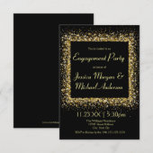 Gold Glitter-Lijst - 3x5 Engagement Party Kaart (Voorkant / Achterkant)