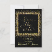 Gold Glitter Lijst - 3x5 Save the Date Kaart (Voorkant)